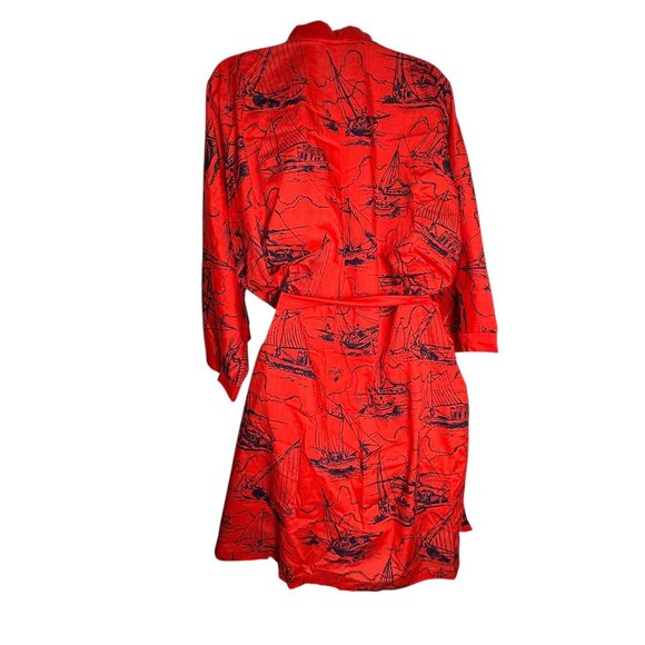Vintage 60's Hand Printed Original Bahamas Souvenir kimono robe size XL - Picture 4 of 4